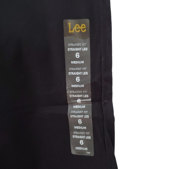 NWT Lee Womens Essential Chino Pants Sz 6 M Black Straight Leg Mid Rise - Picture 3 of 8